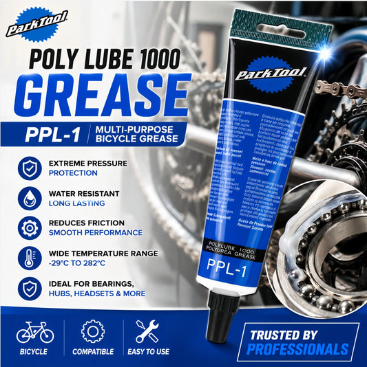 Park Tool PPL-1 PolyLube 1000 Grasso per Biciclette 4oz, Lubrificante Impermeabile per Cuscinetti, Mozzi e Pedivella