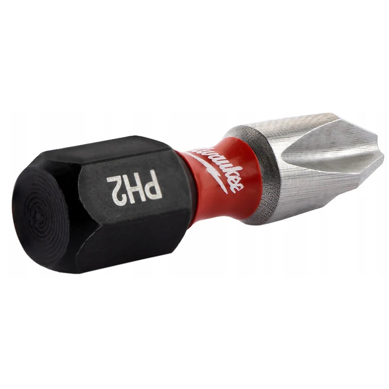 Milwaukee 4932430853 SHOCKWAVE PH2 25MM Punte per Avvitatore a Impatto, Confezione da 25 Pezzi, Accessori per Cacciavite Elettrico ad Alta Durezza ﻿
