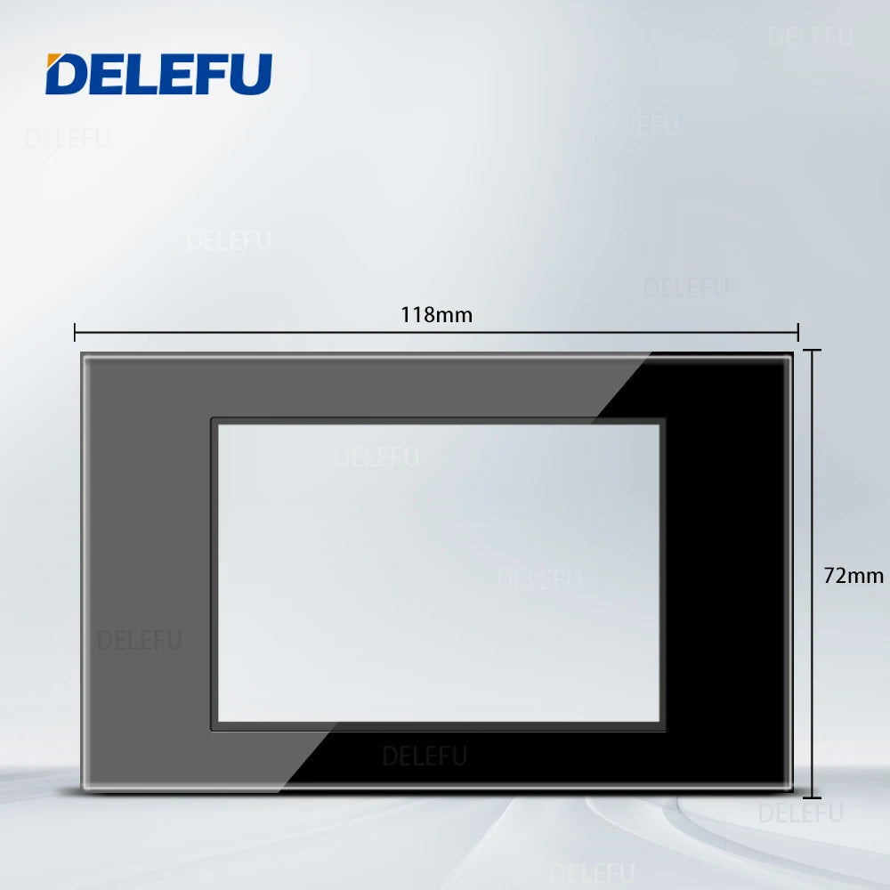 DELEFU Presa Italiana Fai-da-te con USB Tipo C, Interruttore Campanello, 45A 20A, per Tende, Telefono, CAT5, TV, HDMI, SAT, Nera