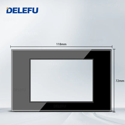 DELEFU Presa Italiana Fai-da-te con USB Tipo C, Interruttore Campanello, 45A 20A, per Tende, Telefono, CAT5, TV, HDMI, SAT, Nera