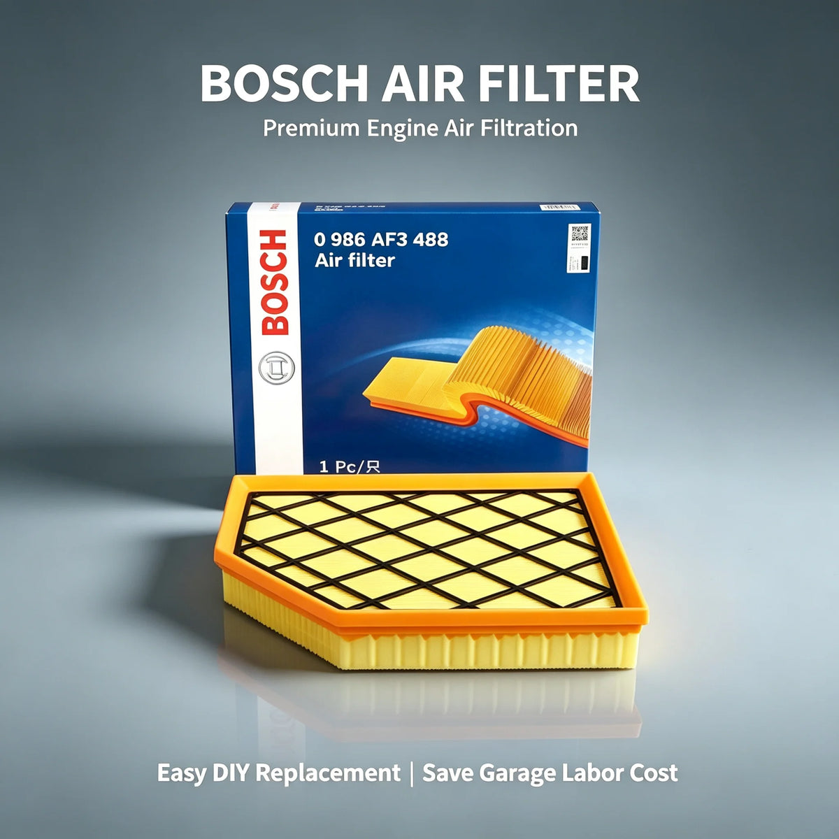 Filtro dell'aria per motore Bosch AF3488 per Cadillac CT4 2.0T/2.7T 2020–2026, Cadillac CT5 2.0T/3.0T/3.6L 2020–2026【OE:84498926】