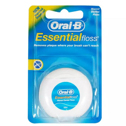 Filo interdentale essenziale Oral-B cerato alla menta, confezione da 50 m
