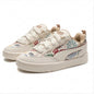 PUMA Scarpe da skate casual alla moda con suola spessa e cuciture in pelle scamosciata con stampa graffiti bianco sporco 405258-02