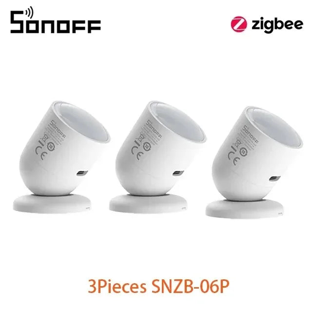SONOFF SNZB 06P Zigbee Sensore di presenza umana Rilevatore di SNZB-06P Rilevamento della luce di movimento Automazione domestica intelligente Funziona con Alexa Google