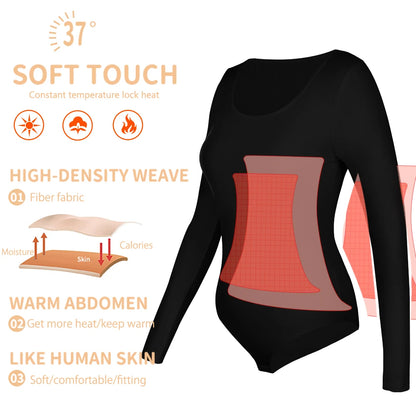 Body a maniche lunghe per donna Girocollo Shapewear Shaper Lady Sexy Going Out Top Tuta Abiti caldi femminili Autunno Inverno