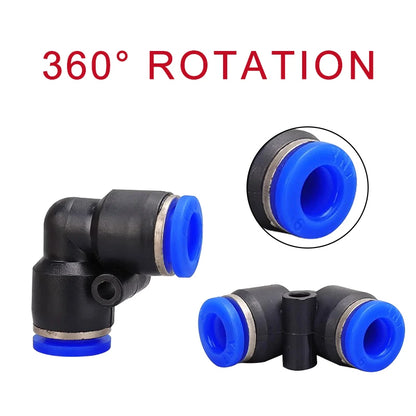 10PCS Raccordo rapido pneumatico PV Gomito da 90 gradi in plastica 4mm 6mm 8mm 10mm Parti dell'aria Tubo Push In Water Connettore rapido