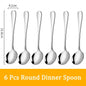 Set di posate da 24 pezzi in acciaio inossidabile, set di stoviglie, cucchiaio e forchetta, coltello, forchetta, cucchiaio da dessert, cucchiaio da tè