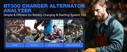 VDIAGTOOL BT300 Tester per Batterie Auto 6-12V, 5-3000 CCA per Analizzatore Batterie Auto, Camion, Moto con Test di Carica, Test di Avviamento, Test di Tensione SOH SOC, Strumento per Test del Sistema di Ricarica e Avviamento
