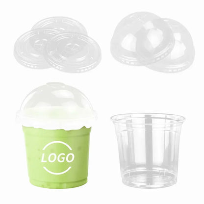 400ml 100% biodegradabile riciclabile trasparente usa e getta per bevande in plastica Pla tè al latte caffè tazza di liquido con cannuccia