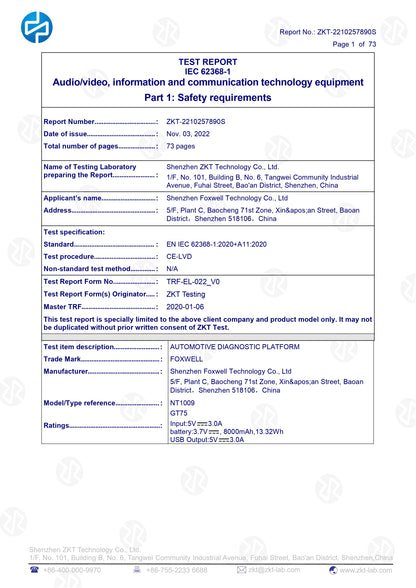 FOXWELL NT1009 Scanner Professionale OBD2, Strumento di Scansione Bidirezionale, Scanner Diagnostico per Tutti i Sistemi, Codifica ECU, CAN FD, FCA AutoAuth, Test Attivi, Mappatura Topologica, 35+ Servizi di Reset, Strumento