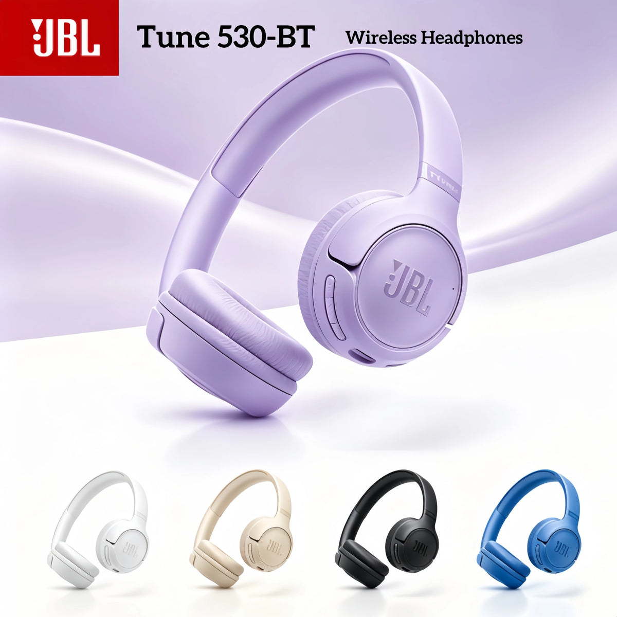 Cuffie Bluetooth Wireless JBL Tune 530BT Leggere Ricarica Rapida Lunga Durata della Batteria Cancellazione del Rumore Bassi Profondi per Sport