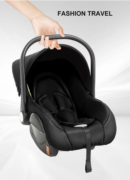 Sistema di trasporto per bambini 3 in 1 con seggiolino auto per neonati e navicella, passeggino pieghevole reversibile a 360 gradi, carrozzina alta per neonati fino a 3 anni, cintura di sicurezza a 5 punti, tettuccio in pelle