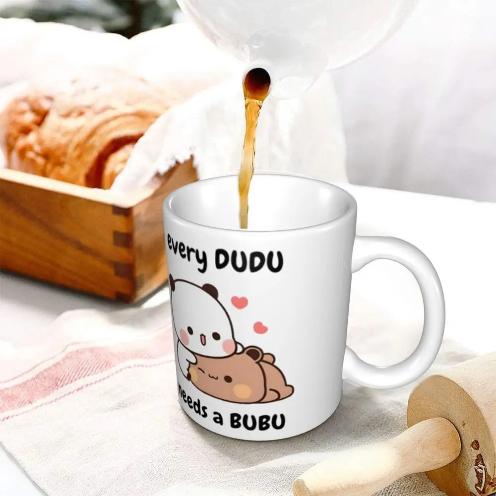 Tazze personalizzate per coppia Bubu Dudu Panda e Brownie Bear Tazza da caffè per tè al latte in ceramica fai-da-te
