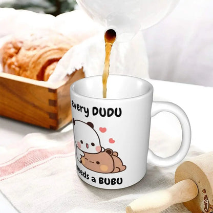 Tazze personalizzate per coppia Bubu Dudu Panda e Brownie Bear Tazza da caffè per tè al latte in ceramica fai-da-te