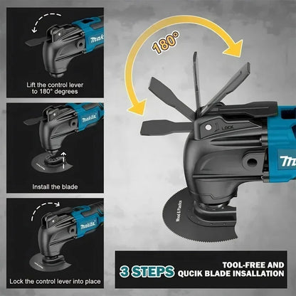 Makita 18V LXT ®   Utensile multifunzione a batteria agli ioni di litio, con 6 velocità regolabili, per tagliare legno, rimuovere chiodi, stucco e levigare, ideale per ristrutturazioni domestiche.