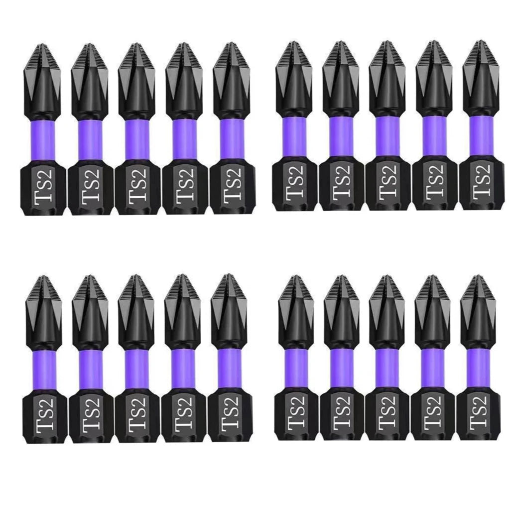 5-60PCS PH2 Set di punte per avvitatore a percussione Set di cacciaviti a croce magnetici Set di punte per trapano a percussione Vite Cacciavite a croce antiscivolo in acciaio legato