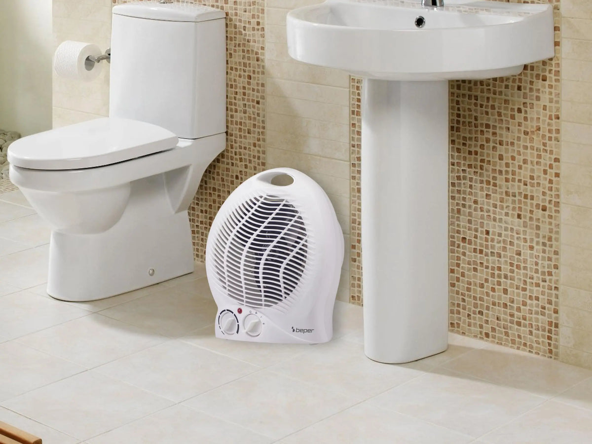 Termoventilatore Elettrico Compatto, 2 Potenze 2000W, Termostato, Funzione Ventilazione, Maniglia Integrata e Anti-Surriscaldamento