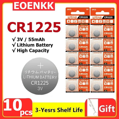 2-50 PZ CR1225 Batterie a bottone ECR1225 Batteria a bottone 1225 per strumenti elettronici, telecomando, bilancia elettronica 3V