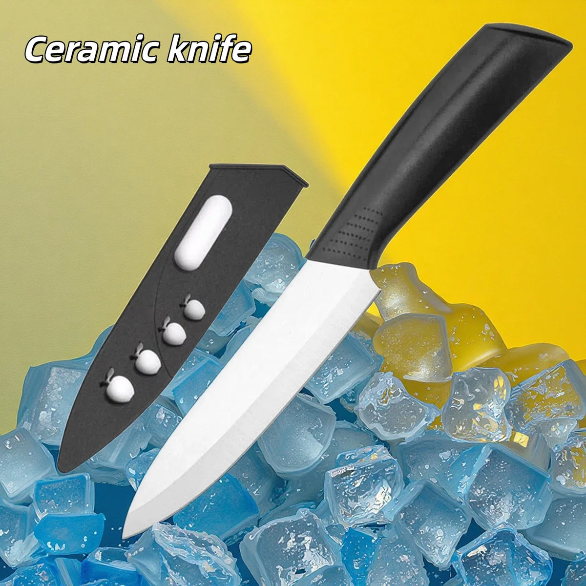 Coltello in ceramica da 3/4/5 pollici resistente all'ossidazione e senza ruggine, con custodia, portatile, per la preparazione di alimenti per neonati e bambini.