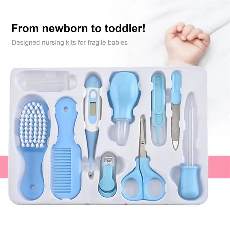 10 Pz/set Kit Assistenza Sanitaria Per Bambini Unghie Capelli Assistenza Sanitaria Termometro Spazzola Per Toelettatura Clipper Massaggiagengive Spazzolino Da Denti Elementi Essenziali Per Bambini