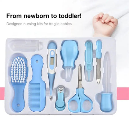 10 Pz/set Kit Assistenza Sanitaria Per Bambini Unghie Capelli Assistenza Sanitaria Termometro Spazzola Per Toelettatura Clipper Massaggiagengive Spazzolino Da Denti Elementi Essenziali Per Bambini