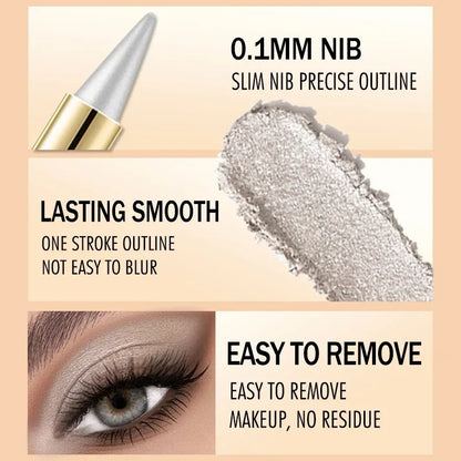 Matita Gel Eyeliner Impermeabile Opaca Nera Bianca Liscia Altamente Pigmentata Anti-sbavatura Stick Ombretto Multiuso Cosmetico per Trucco Occhi