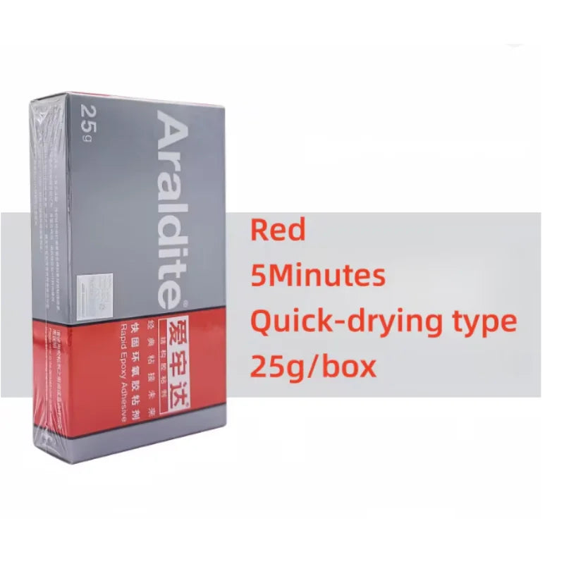 Colla Epossidica Araldite 5 Min, Adesivo a Rapida Asciugatura, Forte Tenuta, Impermeabile per Riparazione di Metallo, Ceramica, Vetro e Gioielli, 25g 60g