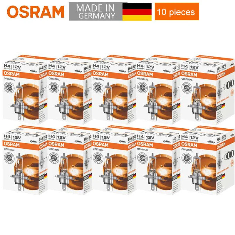 OSRAM 10 pz H4 H7 H11 HB3 HB4 Lampada Originale 3200 K Luce Frontale H8 H9 H16 9005 9006 Lampade Auto Lampadine Alogene Made in Germany USA
