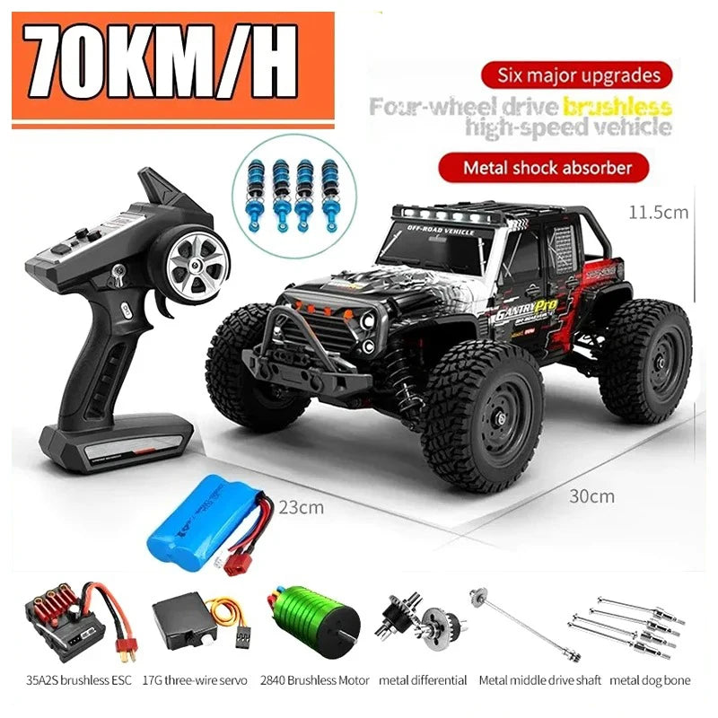 16103PRO 1:16 4WD Auto RC con LED 2.4G Auto telecomandate 70KM/H Drift ad alta velocità Monster Truck per bambini VS WLtoys 144001   Giocattoli
