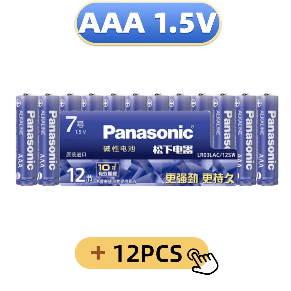 Batterie Alcaline Panasonic AA/AAA 1.5V, Adatte per Fotocamere Digitali, Torce, Lettori CD, Mouse Wireless, ecc.