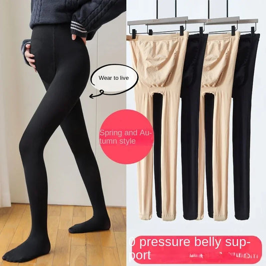 Leggings per gravidanza a vita alta Abiti premaman skinny per donne incinte Leggins lavorati a maglia con supporto per la pancia Pantaloni modellanti per il corpo