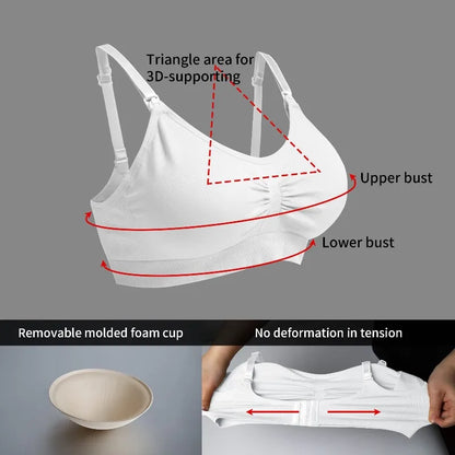 Reggiseni morbidi per l'allattamento per donne, comodi reggiseni premaman senza cuciture con clip di facile accesso, per gravidanza e post-parto