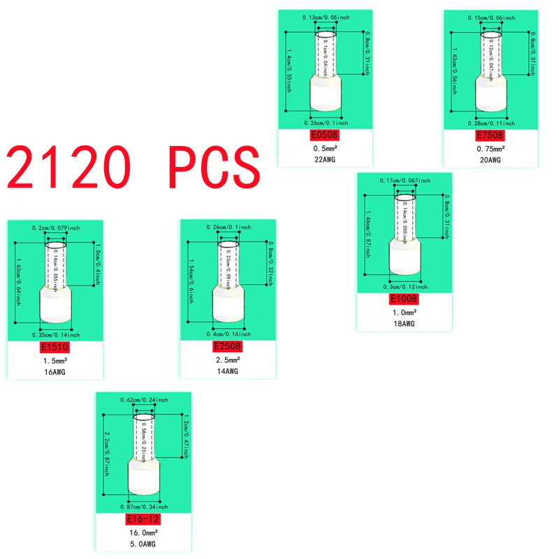 Terminale a crimpare tubolare VE, set combinato di pinze terminali a crimpare multiple, connettore per apparecchiature elettriche, pinze a crimpare