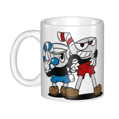 Tazze da caffè personalizzate CupHead e MugMan personaggi dei videogiochi elettronici fai da te tazza da tè al latte in ceramica