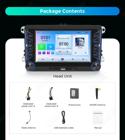 MEKEDE Sistema Multimediale con Navigazione GPS, CarPlay Wireless e Android Auto da 7/9 pollici per Volkswagen Passat B6 B7 Golf 5 6 Polo CC T5 SEAT Altea Toledo Leon Skoda Combi Yeti Superb