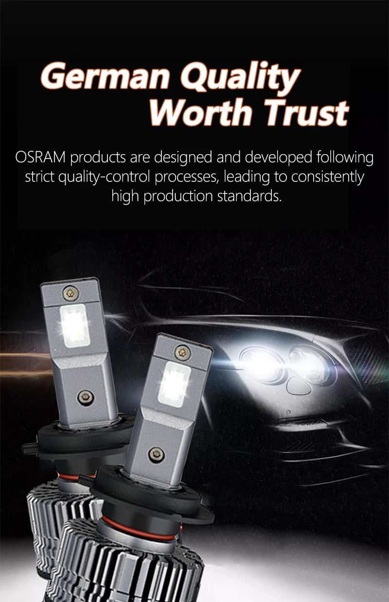OSRAM LED H4 H7 H11 CF2.0 Plus Faro per auto HB3 HB4 80W Potenza 12/24V Fascio alto e basso 6000K Bianco brillante Upgarde Lampade Fendinebbia