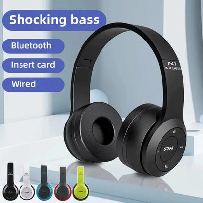 Cuffie Bluetooth 5.0 Pieghevoli Senza Fili, Auricolari Portatili HiFi Over-Ear per Sport, Viaggi, Uso Quotidiano, Giochi e Musica