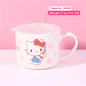 WUHE Set di Stoviglie per Bambini Hello Kitty, Ciotole e Piatti in Melamina, Design Cartoon per Ragazze, Senza BPA, Infrangibile, Lavabile in Lavastoviglie
