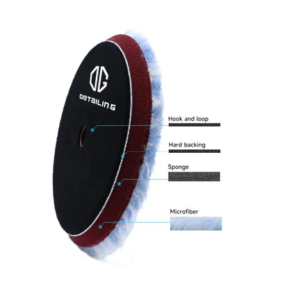 DETAILING Tampone per lucidatura in microfibra da 3/5/6/pollici per lucidatura per carrozzeria auto Ruote per lucidatura in micro fibra per lucidatrice per auto Lucidatura Ceretta