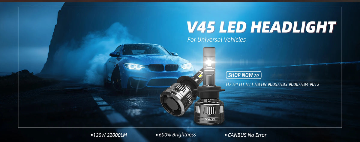 Lampadine LED H7 BEVINSEE per Fari Auto, CANBUS, Dimensioni 1:1 Alogene, Plug and Play, H4 H1 H11 HB3 9005 HB4 9006, Luci LED per Auto 70W 12000LM 12V