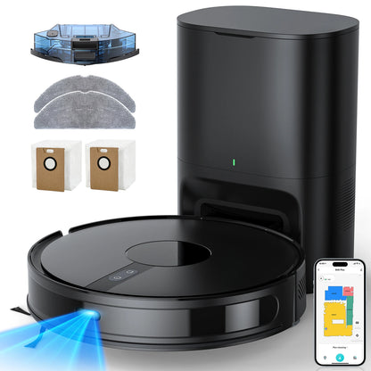 Lubluelu B40 Robot Aspirapolvere e Lavapavimenti, Aspirazione Potente 5800Pa, 180 Minuti di Autonomia, Controllo APP, Mappatura Intelligente, 34 Zone Proibite