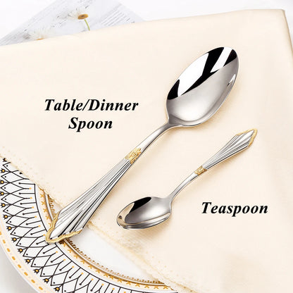 Set di 6 cucchiai da tavola da 6 cucchiai da zuppa in acciaio inossidabile Set di cucchiai da zuppa Royal 6 pezzi per cucina/casa/ristorante