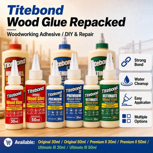 Colla per Legno Titebond I II III, Adesivo per Falegnameria ad Alta Resistenza, per Mobili, Armadi, Carpenteria e Riparazioni Fai-da-Te, 30ml 50ml