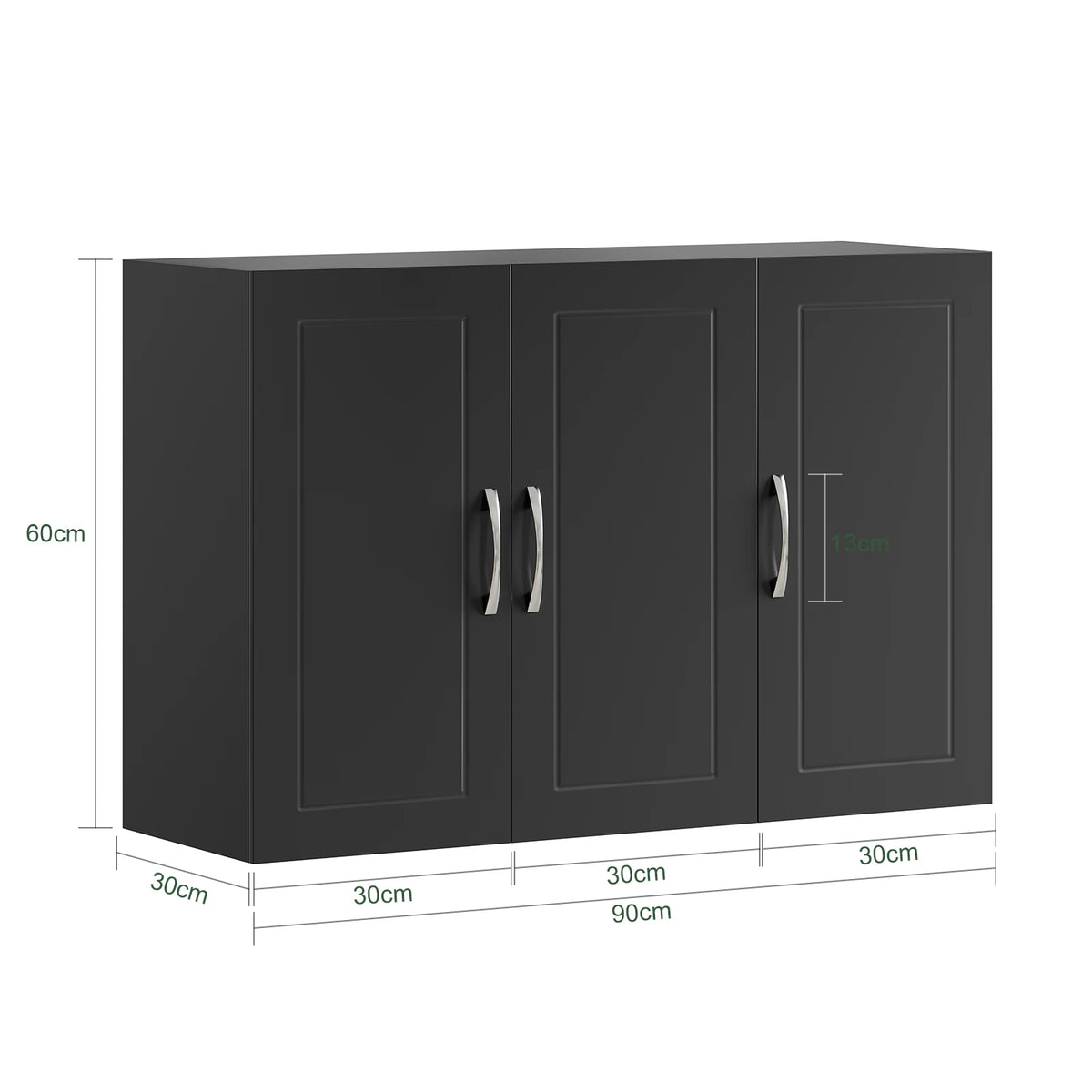 SoBuy FRG231-L-SCH Armadio appeso – Armadio bagno sospeso con ripiani regolabili – Armadio a parete stretto per bagno, cucina e disimpegno – Armadio medicinali e farmacia, 90x30x60 cm
