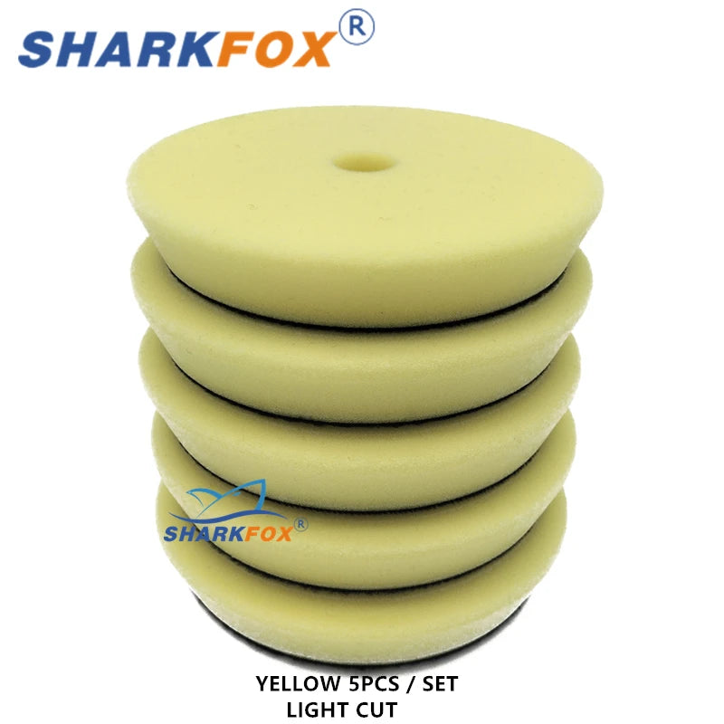 Kit di spugne lucidanti Sharkfox da 5 pollici (125 mm)/6 pollici (150 mm) per lucidatrice per auto, disco lucidante in schiuma.