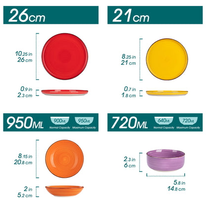 Vancasso 12/18/24 pezzi set di piatti in ceramica modello di spirali dipinti a mano di colore misto 4/6 pezzi piatti piani/dessert/cucina/piatti da zuppa