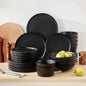 Set di piatti in ceramica PLAYB, 18/24 pezzi, con smalto reattivo, set di stoviglie in gres, comprensivo di 6 piatti da portata, 1 piatto da dessert e 1 ciotola per cereali.