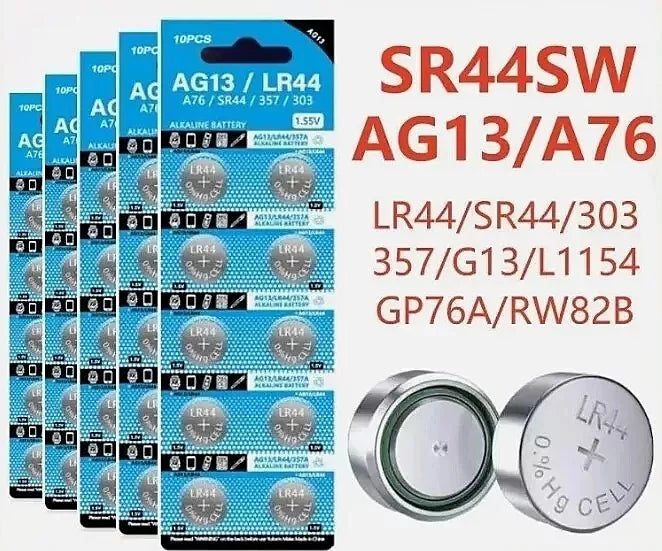 2-60 pz AG13 LR44 batteria al litio L1154 RW82 SR1154 SP76 pila SR44 batterie a bottone A76 LR1154 GP7 moneta cellulare per Watch1.55V