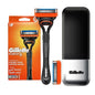 Set Rasoio Gillette Fusion 5 con 5 Lame Ultra-Sottili, Striscia Lubrificante e Rifinitore Posteriore, Disponibile in Diverse Specifiche
