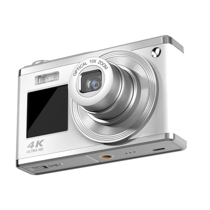 Fotocamera digitale 4K con doppio schermo, obiettivo telescopico, zoom ottico 16x ad alta definizione, fotocamera impermeabile, ideale per selfie, per migliorare l’aspetto, per uso domestico, modello C23.